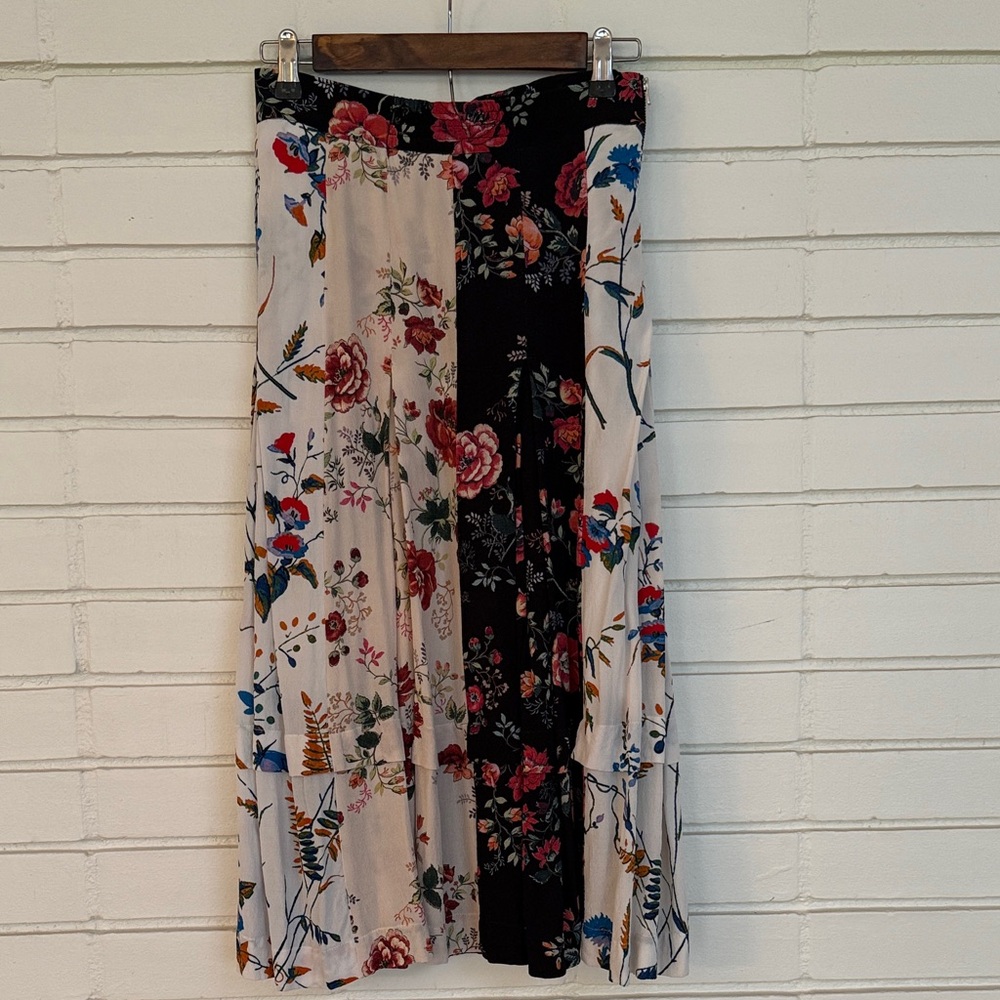 Maje Floral Print Skirt